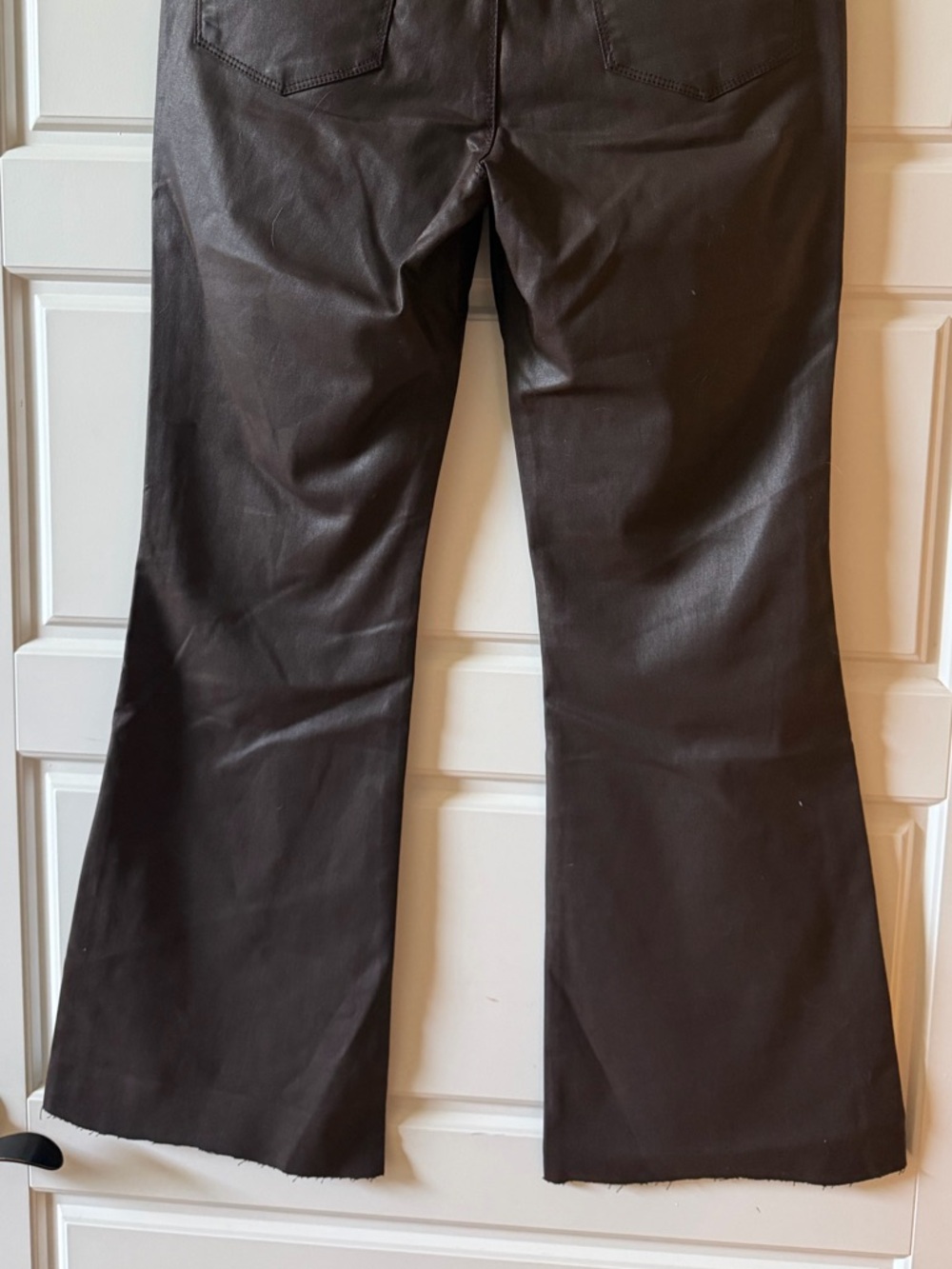 Kut From The Kloth Brown‎ Faux Leather Flare Pants Size 10 Y2K Retro Indie - Picture 9 of 13